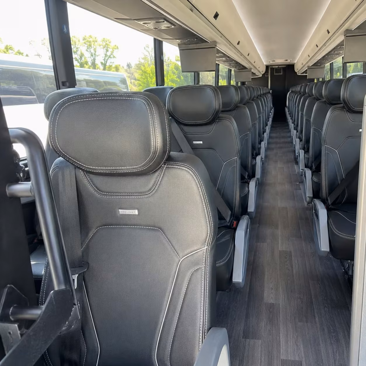 56 passenger charter bus inside
